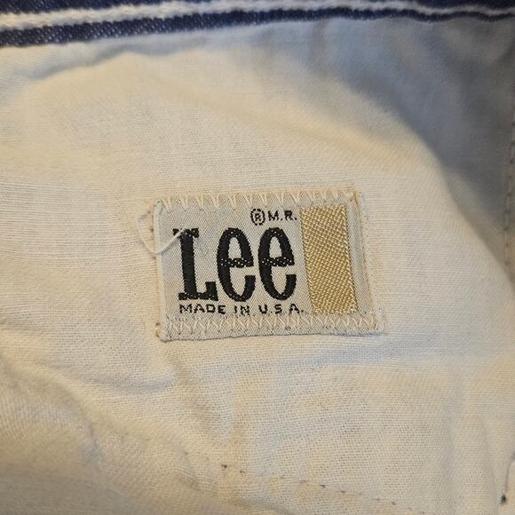 VTG 1960s LEE Blue & White Striped Flared Jeans, 28x30 - Picture 6 of 6